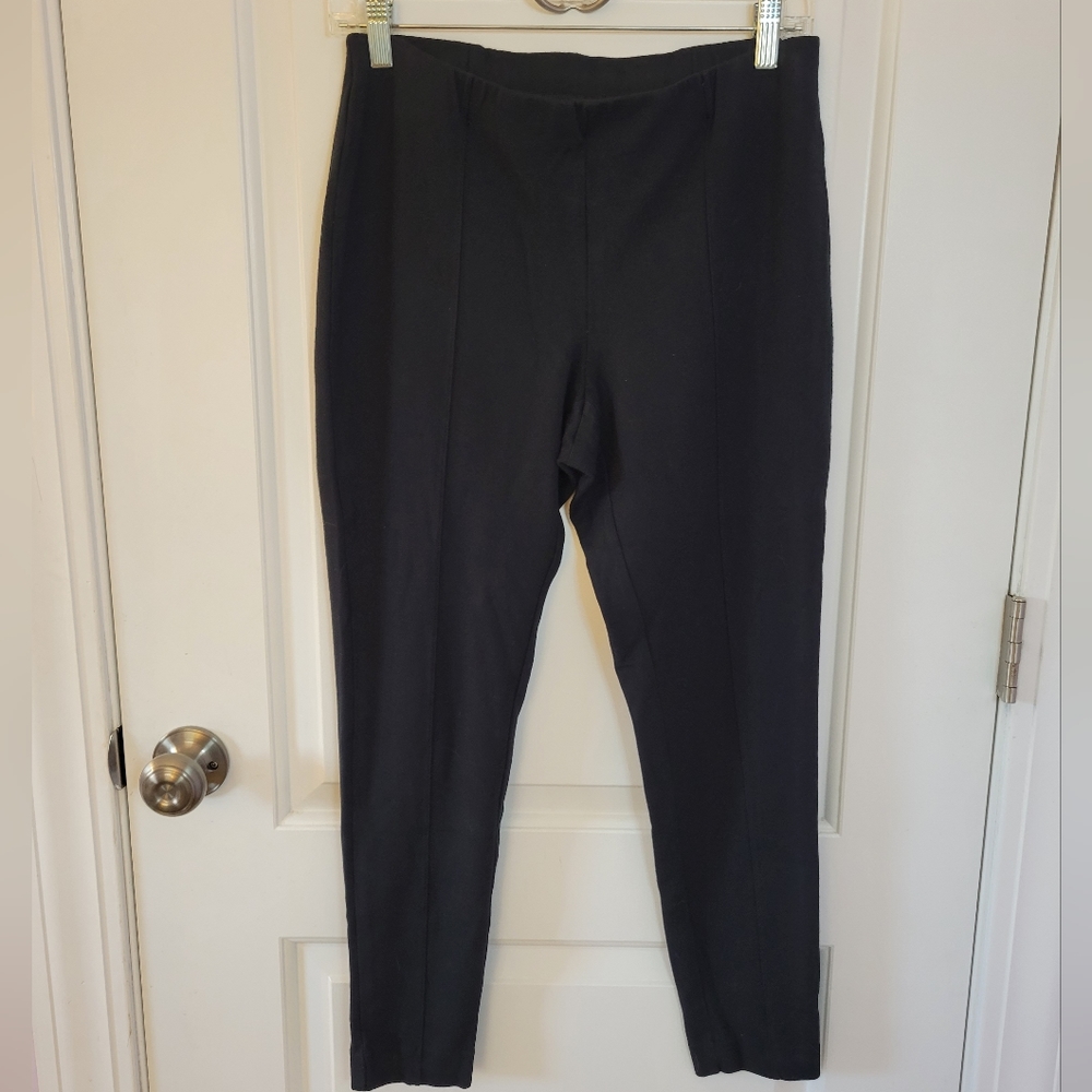 J.Jill Black Ponte Pull On Knit Pant
